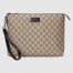 Gucci Portfolio Pouch in Beige GG Supreme Canvas