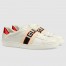 Gucci Men's Elastic Stripe Sneakers in White Leather