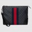 Gucci Portfolio Pouch in Black GG Canvas with Web