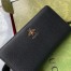 Gucci Zip Around Wallet in Black Leather with Bee