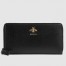 Gucci Zip Around Wallet in Black Leather with Bee