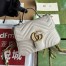Gucci GG Marmont Mini Top Handle Bag in Light Grey Chevron Calfskin