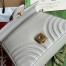 Gucci GG Marmont Mini Top Handle Bag in Light Grey Chevron Calfskin