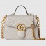 Gucci GG Marmont Mini Top Handle Bag in Light Grey Chevron Calfskin