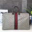 Gucci Savoy Large Duffle Bag in Beige GG Supreme Canvas