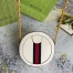 Gucci Ophidia GG Mini Round Shoulder Bag in White Leather