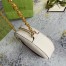 Gucci Ophidia GG Mini Round Shoulder Bag in White Leather