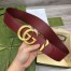 Gucci Snake G Buckle Belt 50MM in Burgundy Leather 