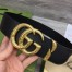 Gucci Snake G Buckle Belt 50MM in Black Leather