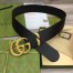 Gucci Snake G Buckle Belt 50MM in Black Leather