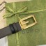Gucci Black Leather Reversible 38MM Belt with Square G Buckle
