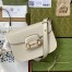 Gucci Horsebit 1955 Shoulder Bag in White Calfskin