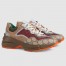 Gucci Women's Rhyton Sneakers in Beige/Brick GG Canvas