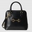 Gucci Horsebit 1955 Small Top Handle Bag in Black Calfskin