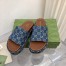 Gucci Platform Slide Sandals in Blue GG Denim