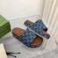 Gucci Platform Slide Sandals in Blue GG Denim
