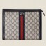 Gucci Ophidia GG Pouch in Blue GG Supreme Canvas