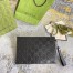 Gucci Portfolios Pouch in Black GG Embossed Leather