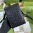 Gucci Mini Messenger Bag In Black GG Embossed Leather