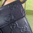Gucci Mini Messenger Bag In Black GG Embossed Leather