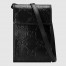 Gucci Mini Messenger Bag In Black GG Embossed Leather