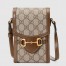 Gucci Horsebit 1955 Mini Bag in GG Canvas with Brown Leather