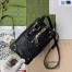 Gucci Trunks Messenger Bag In Black GG Embossed Perforated Leather
