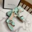 Gucci Marmont Sandals 75mm in Pastel Green Leather