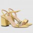 Gucci Marmont Sandals 75mm in Pastel Yellow Leather