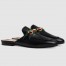 Gucci Women's Princetown Slippers in Black Leaher with Horsebit 