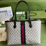 Gucci Ophidia GG Medium Tote Bag in Blue Supreme Canvas