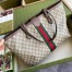 Gucci Ophidia GG Medium Tote Bag in GG Canvas with Brown Leather