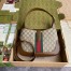 Gucci Jackie 1961 Small Bag in GG Canvas with Brown Leather Trim 