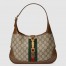 Gucci Jackie 1961 Small Bag in GG Canvas with Brown Leather Trim 