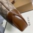 Gucci Jackie 1961 Medium Bag in GG Canvas with Brown Leather Trim