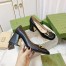 Gucci Mid-heel Pumps 75mm in Black Leather with Horsebit