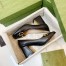 Gucci Mid-heel Pumps 75mm in Black Leather with Horsebit