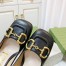 Gucci Mid-heel Pumps 75mm in Black Leather with Horsebit