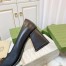Gucci Mid-heel Pumps 75mm in Black Leather with Horsebit