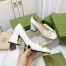 Gucci Mid-heel Pumps 75mm in White Leather with Horsebit