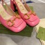 Gucci Slingback Pumps 75mm in Pink Leather with Horsebit