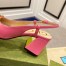 Gucci Slingback Pumps 75mm in Pink Leather with Horsebit