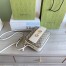 Gucci Horsebit 1955 Small Shoulder Bag in GG Canvas with White Leather