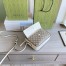 Gucci Horsebit 1955 Small Shoulder Bag in GG Canvas with White Leather