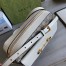 Gucci Horsebit 1955 Small Shoulder Bag in GG Canvas with White Leather