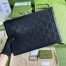 Gucci Portfolio Pouch in Black GG Embossed Perforated Leather
