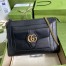 Gucci Small Shoulder Bag in Black Leather with Double G