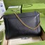 Gucci Small Shoulder Bag in Black Leather with Double G