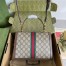 Gucci Ophidia GG Small Top Handle Bag in GG Canvas with Brown Leather