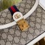 Gucci Ophidia GG Small Top Handle Bag in GG Canvas with White Leather